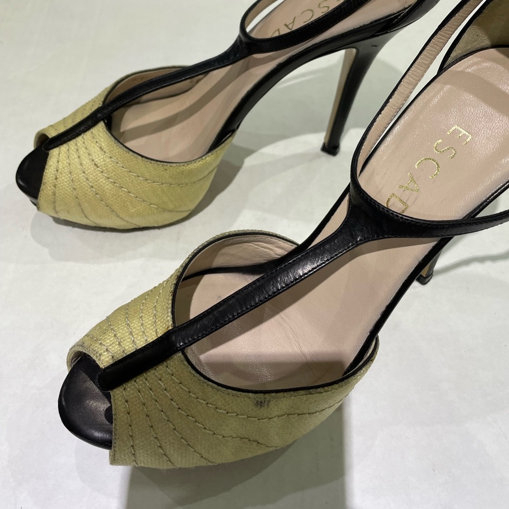 Escada beige heels platform open toe size 36